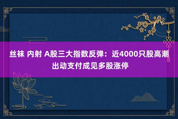 丝袜 内射 A股三大指数反弹：近4000只股高潮 出动支付成见多股涨停