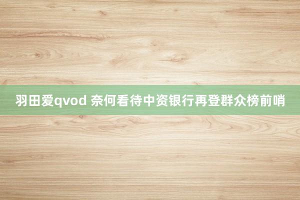 羽田爱qvod 奈何看待中资银行再登群众榜前哨
