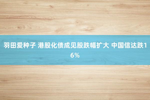 羽田爱种子 港股化债成见股跌幅扩大 中国信达跌16%