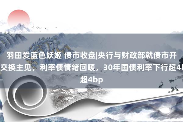 羽田爱蓝色妖姬 债市收盘|央行与财政部就债市开动交换主见，利率债情绪回暖，30年国债利率下行超4bp