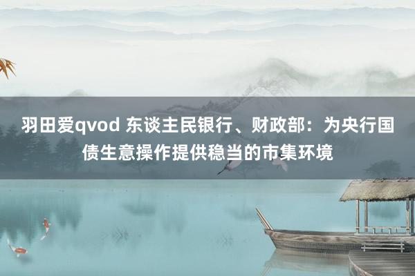 羽田爱qvod 东谈主民银行、财政部：为央行国债生意操作提供稳当的市集环境
