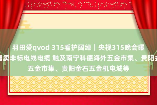 羽田爱qvod 315看护阔绰｜央视315晚会曝光五金市集公然售卖非标电线电缆 触及南宁科德海外五金市集、贵阳金石五金机电城等