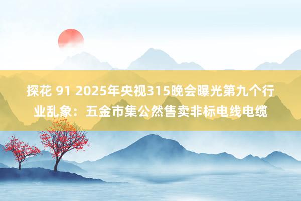 探花 91 2025年央视315晚会曝光第九个行业乱象：五金市集公然售卖非标电线电缆