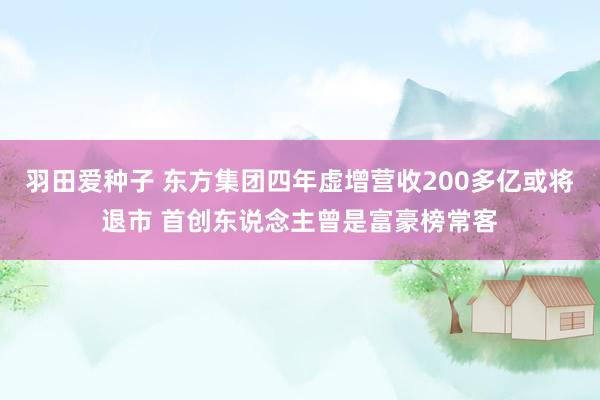 羽田爱种子 东方集团四年虚增营收200多亿或将退市 首创东说念主曾是富豪榜常客