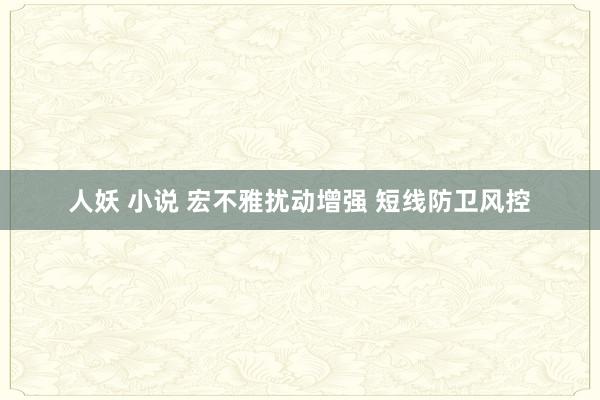 人妖 小说 宏不雅扰动增强 短线防卫风控